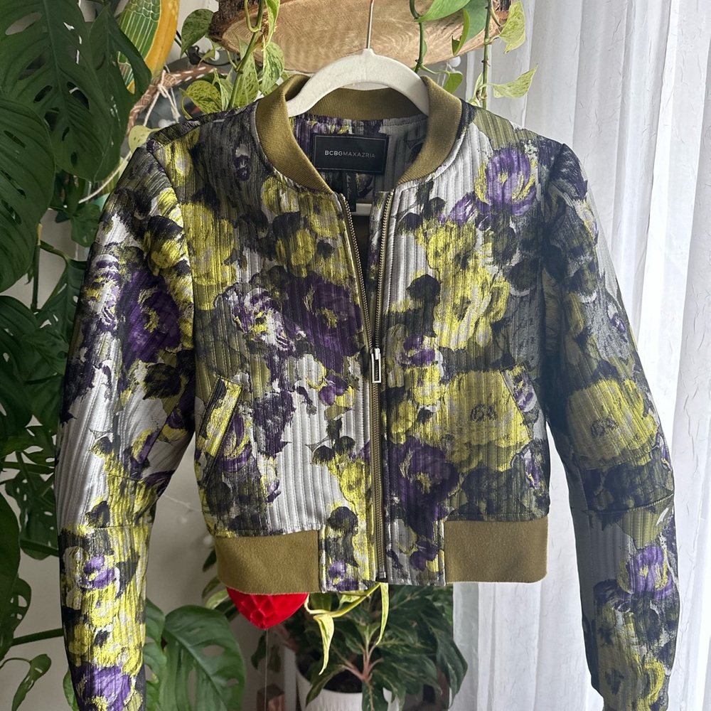Bcbgmaxazria Colin Jacquard Bomber Jacket Xxs